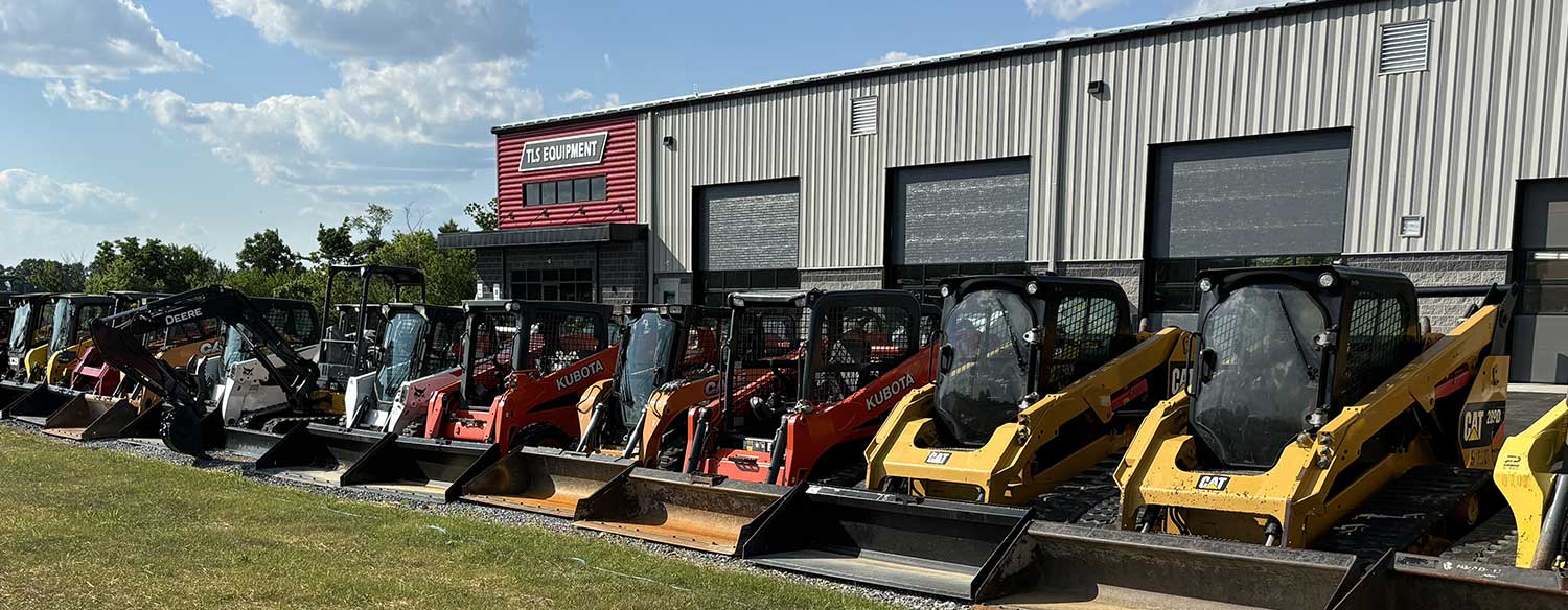 Equipment in front of new facility